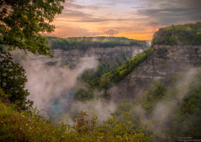 Sunset on the Genesee River Gorge in Letchworth State Park